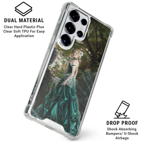 Woman with Peacocks by Nene Thomas Galaxy S25 Ultra Clear Case
